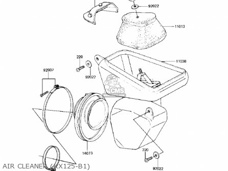 AIR CLEANER (KX125-B1) - KX125-B2 KX125 1983 USA CANADA