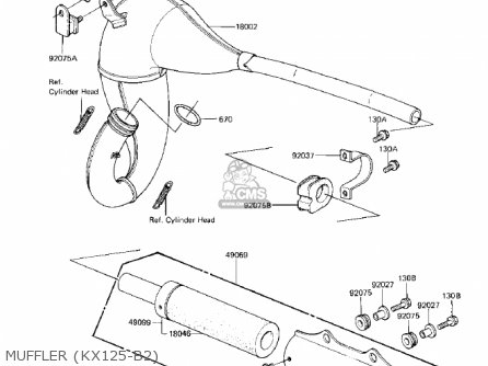 MUFFLER (KX125-B2) - KX125-B2 KX125 1983 USA CANADA