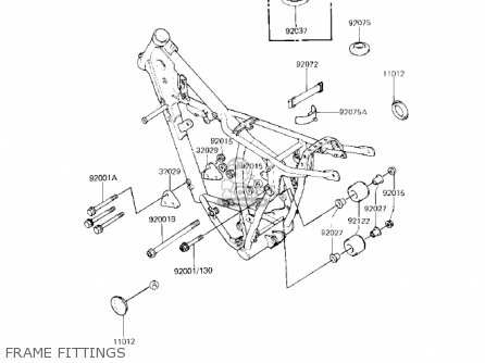 FRAME FITTINGS - KX125-B2 KX125 1983 USA CANADA