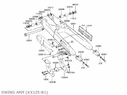 SWING ARM (KX125-B1) - KX125-B2 KX125 1983 USA CANADA