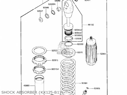SHOCK ABSORBER (KX125-B1) - KX125-B2 KX125 1983 USA CANADA