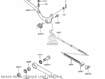 BRAKE PEDAL/TORQUE LINK (KX125-B - KX125-B2 KX125 1983 USA CANADA