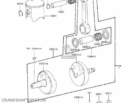 CRANKSHAFT/PISTON - KX125-B2 KX125 1983 USA CANADA