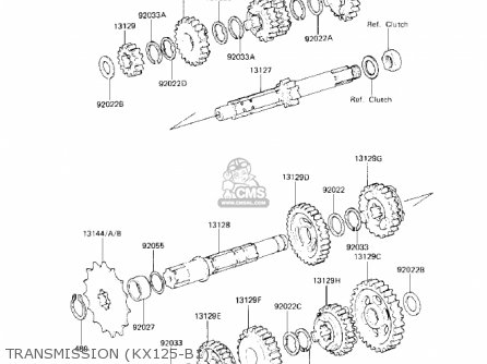 TRANSMISSION (KX125-B1) - KX125-B2 KX125 1983 USA CANADA