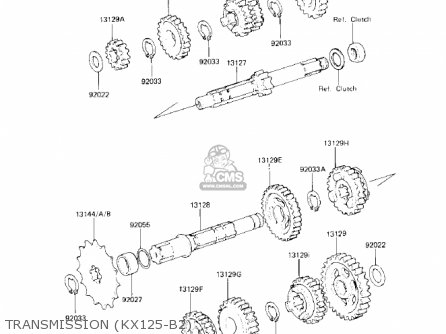TRANSMISSION (KX125-B2) - KX125-B2 KX125 1983 USA CANADA
