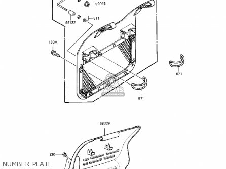 NUMBER PLATE - KX125-B2 KX125 1983 USA CANADA