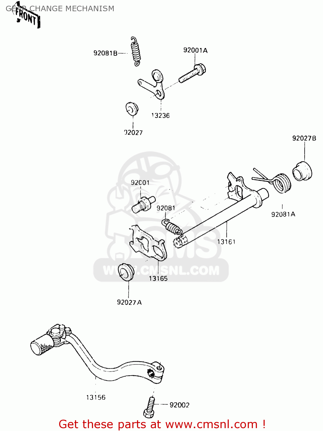GEAR CHANGE MECHANISM KX125-C1 1984 UNITED KINGDOM AL USA CN