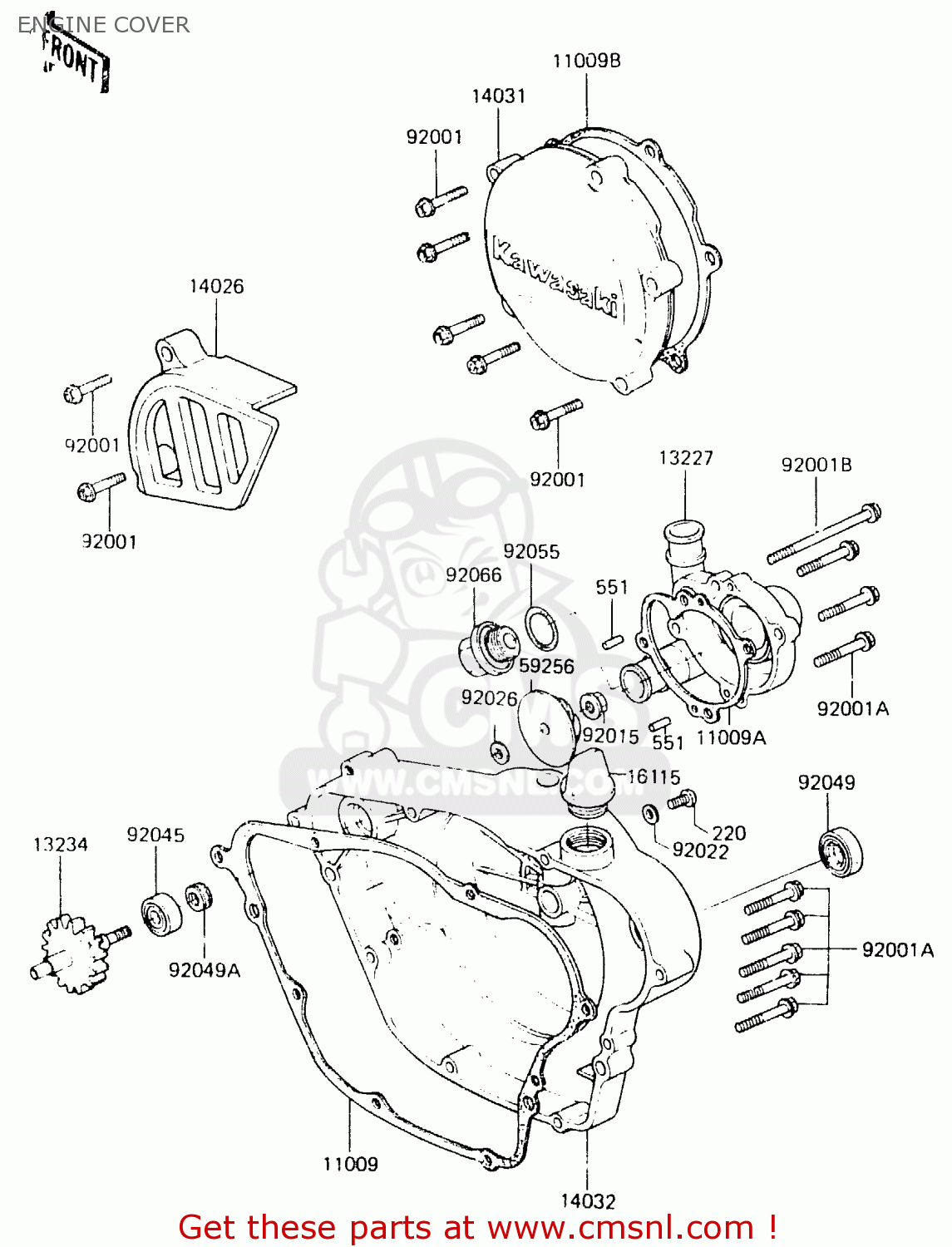 ENGINE COVER KX125-C1 1984 UNITED KINGDOM AL USA CN