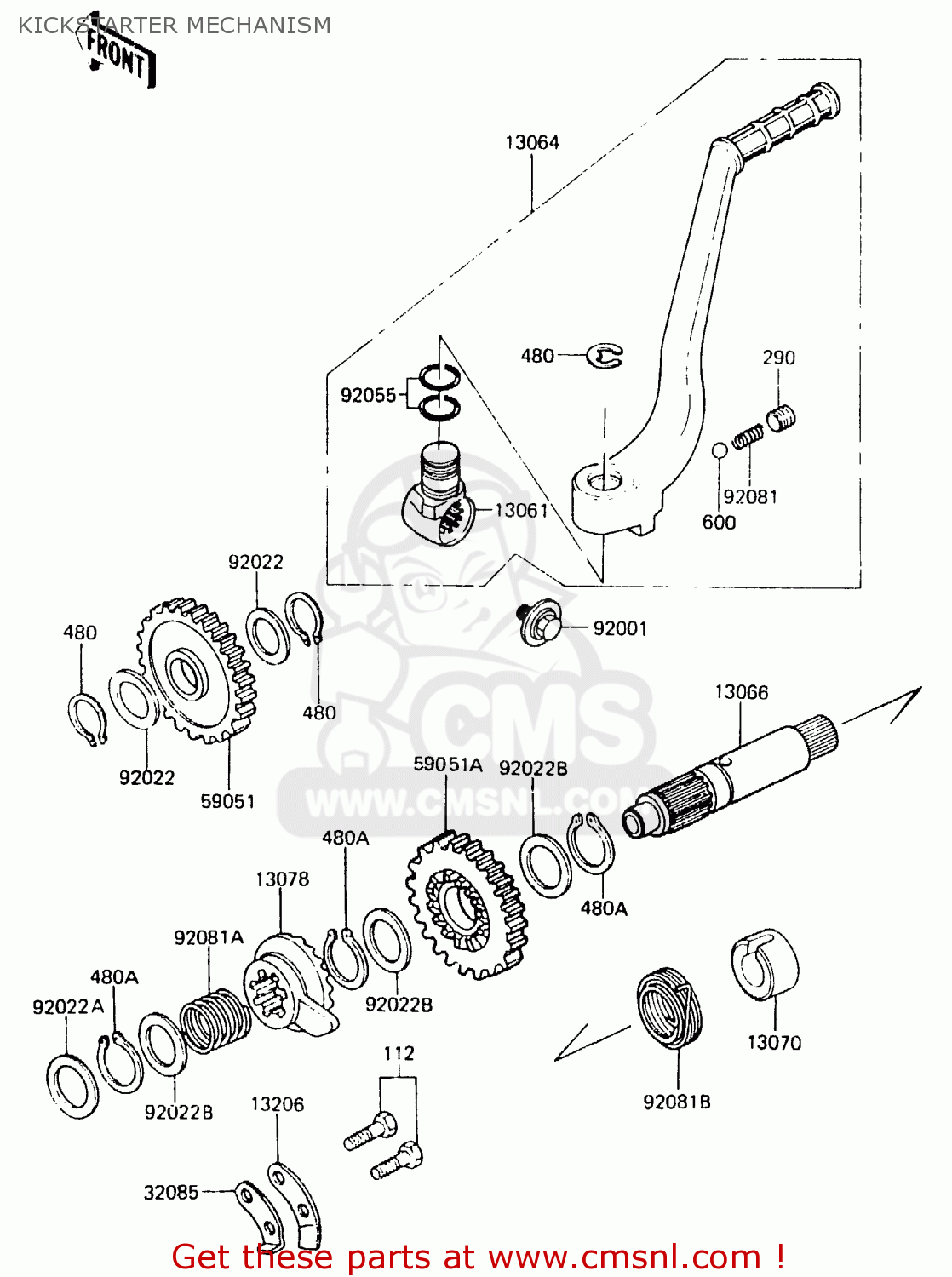KICKSTARTER MECHANISM KX125-C1 1984 UNITED KINGDOM AL USA CN