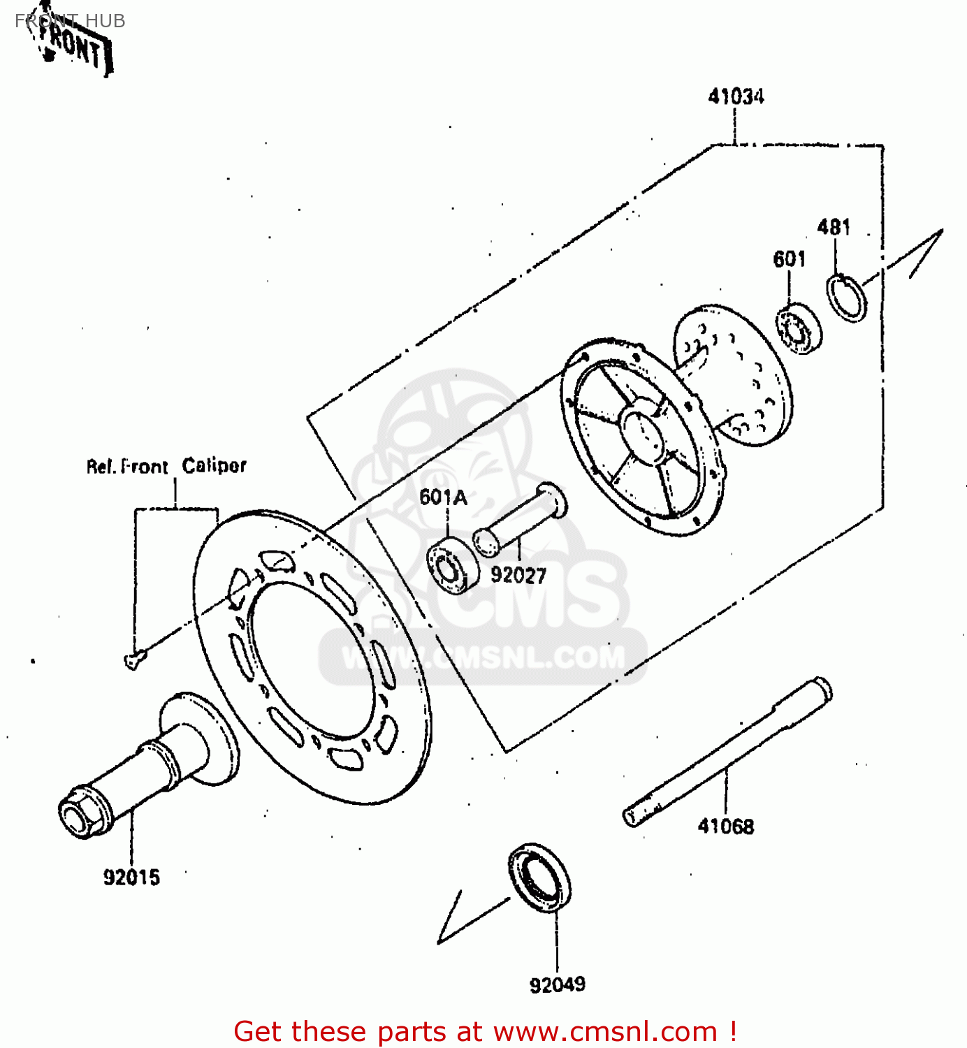 FRONT HUB KX125-C1 1984 UNITED KINGDOM AL USA CN