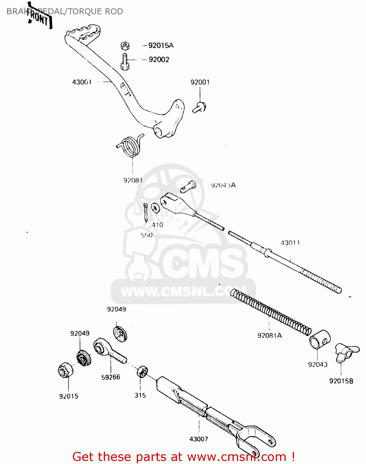 BRAKE PEDAL/TORQUE ROD KX125-C1 1984 UNITED KINGDOM AL USA CN