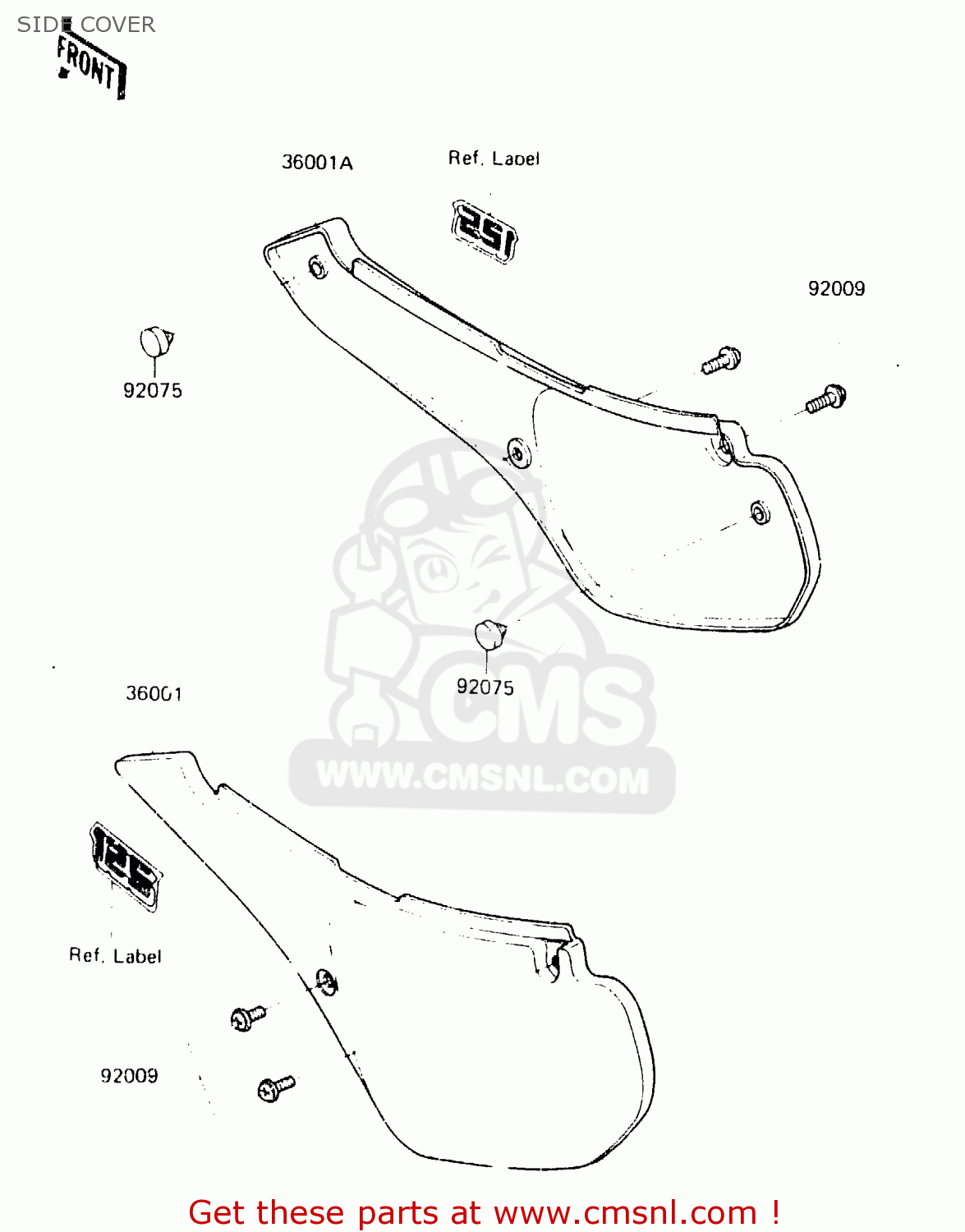 SIDE COVER KX125-C1 1984 UNITED KINGDOM AL USA CN