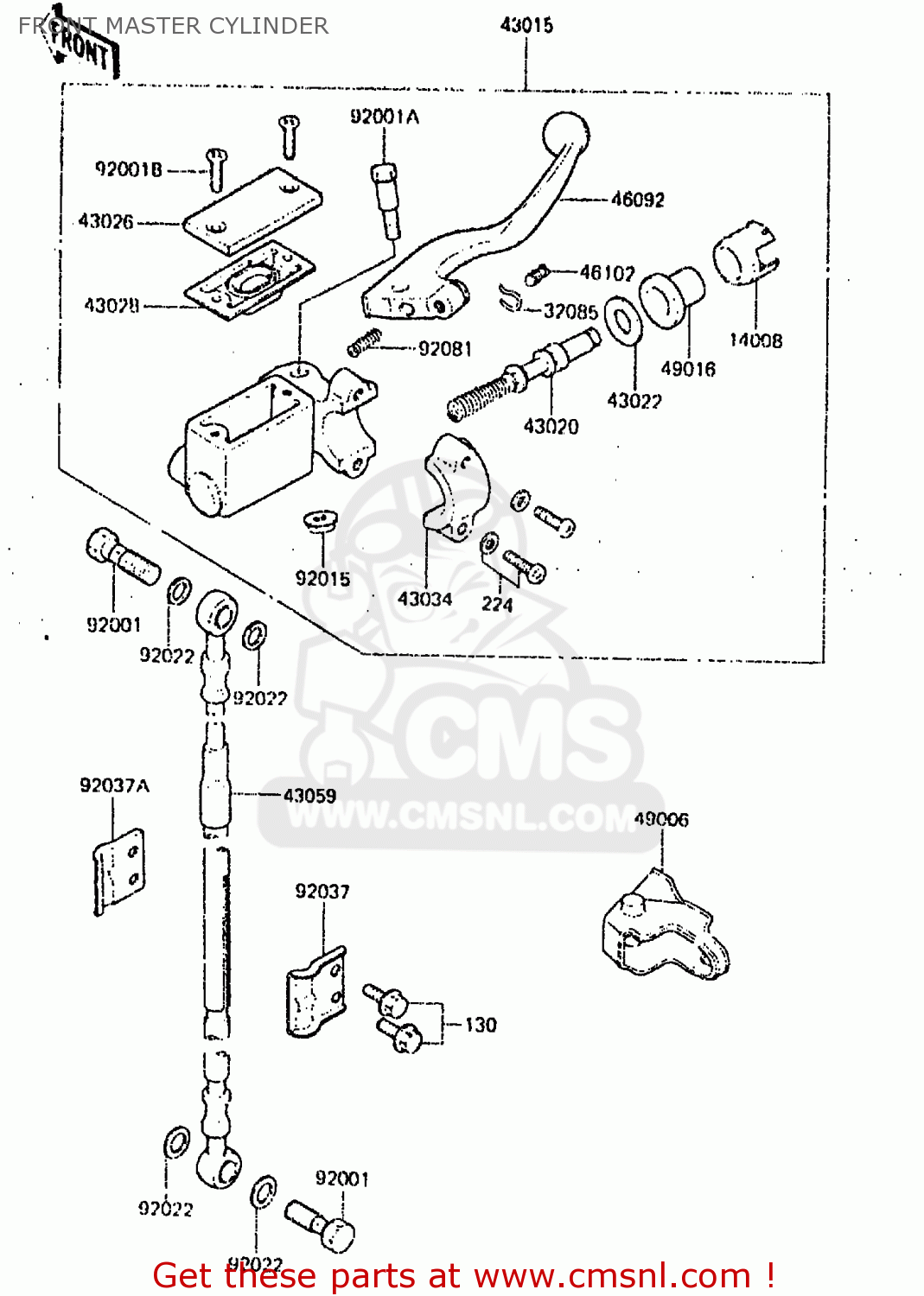 FRONT MASTER CYLINDER KX125-C1 1984 UNITED KINGDOM AL USA CN