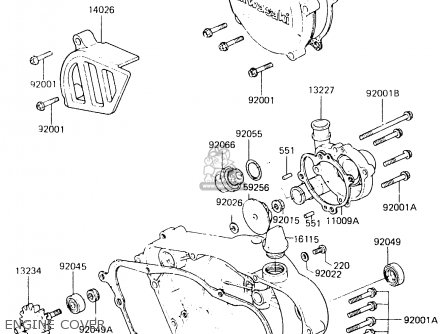 ENGINE COVER - KX125-C1 1984 UNITED KINGDOM AL USA CN