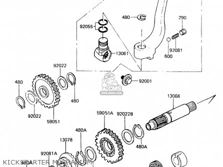 KICKSTARTER MECHANISM - KX125-C1 1984 UNITED KINGDOM AL USA CN