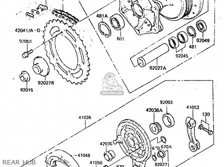 REAR HUB - KX125-C1 1984 UNITED KINGDOM AL USA CN