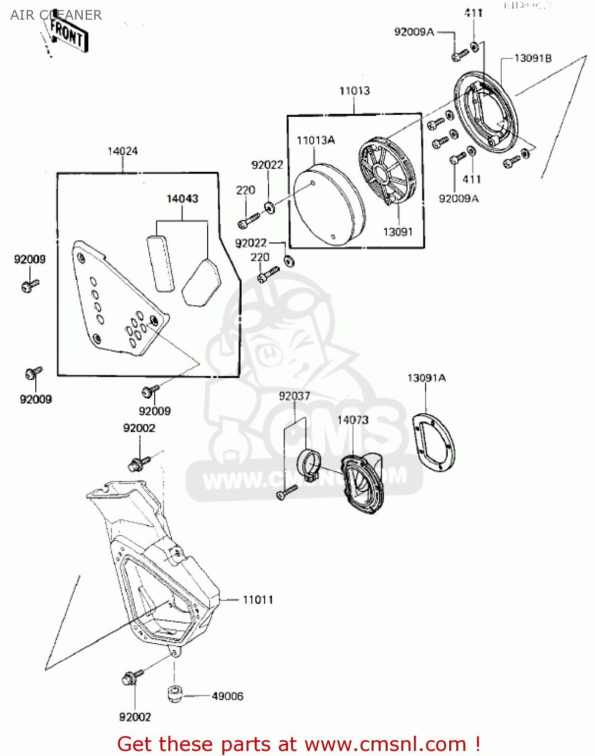AIR CLEANER KX125-D1 KX125 1985 USA CANADA
