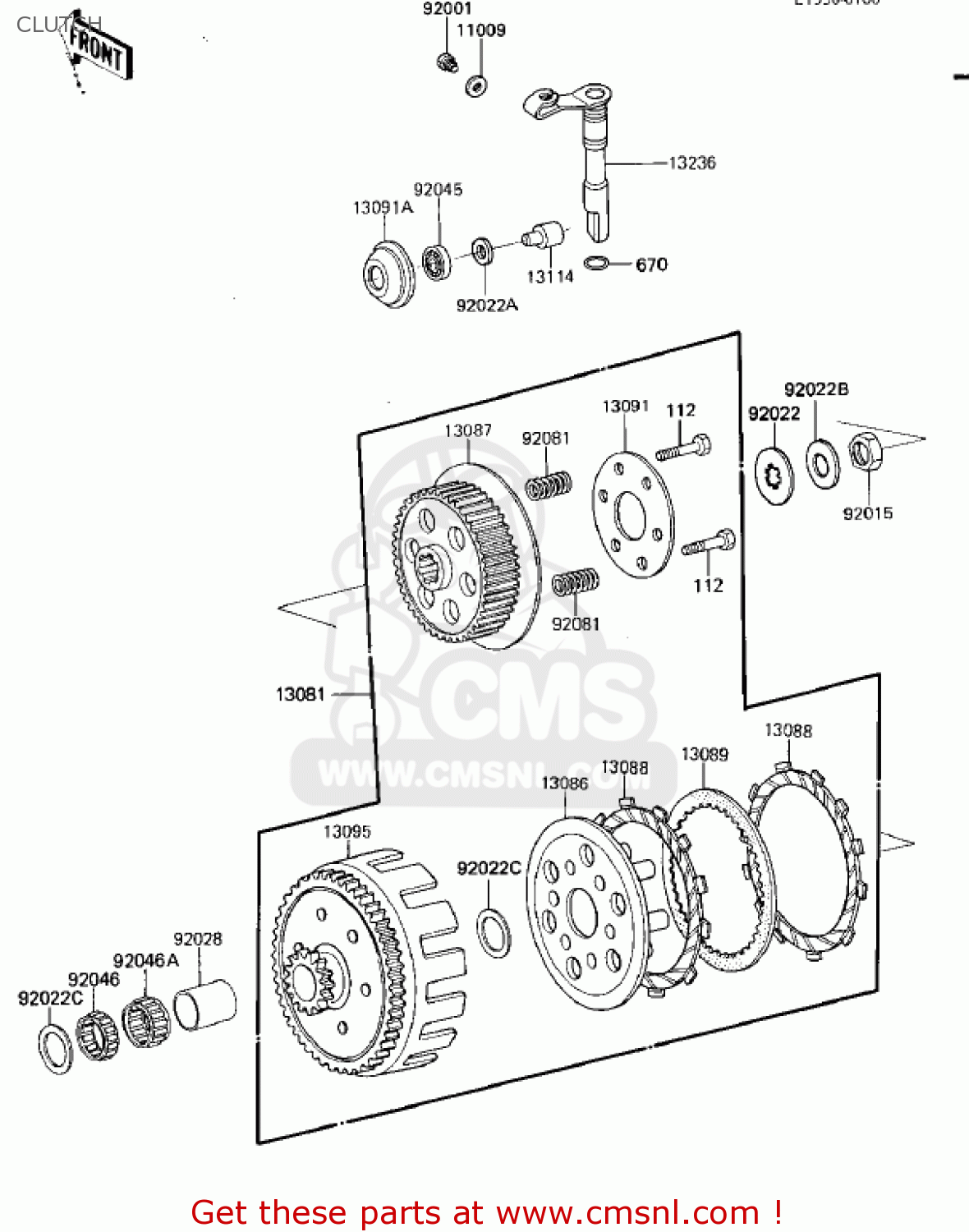 CLUTCH KX125-D1 KX125 1985 USA CANADA