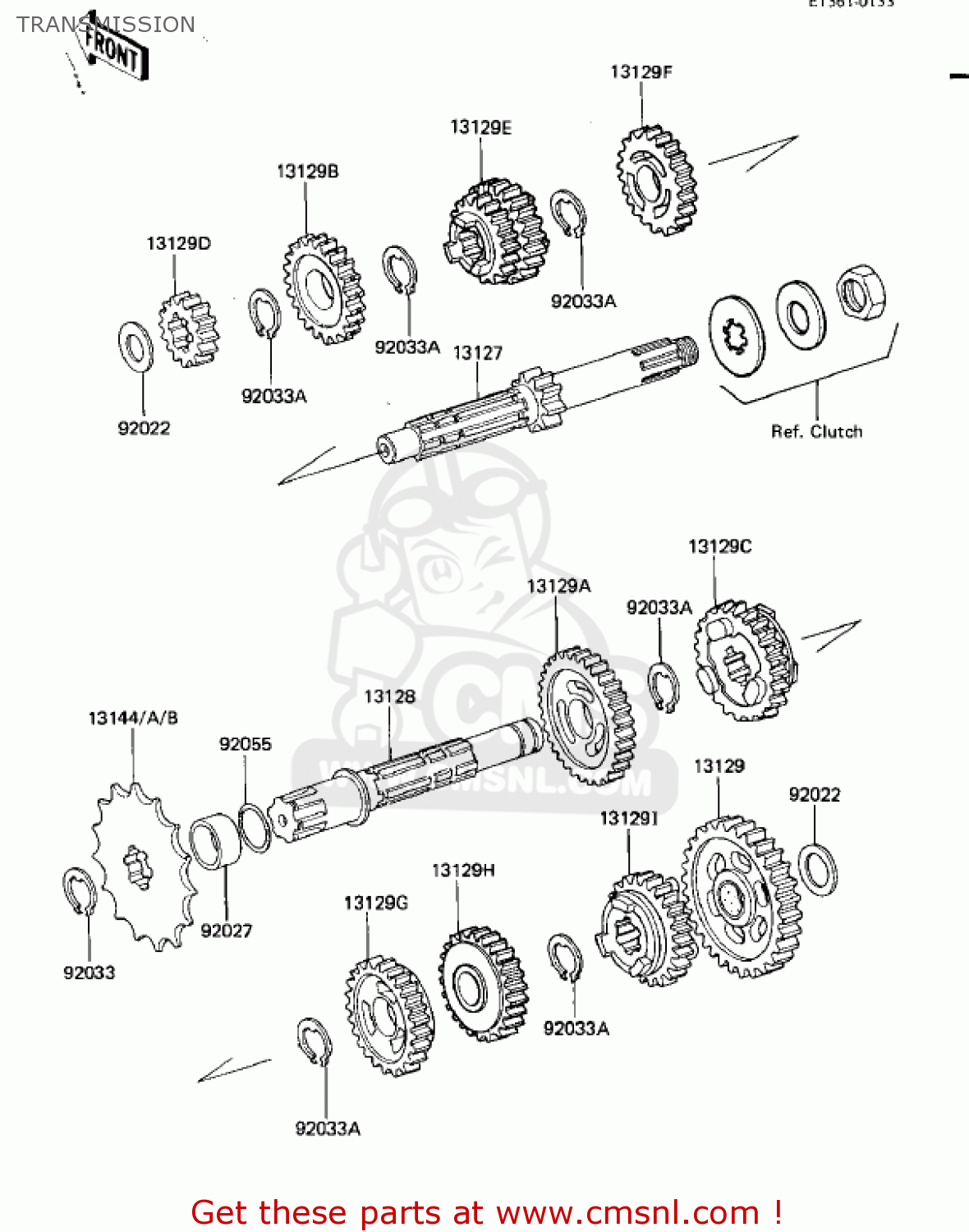 TRANSMISSION KX125-D1 KX125 1985 USA CANADA