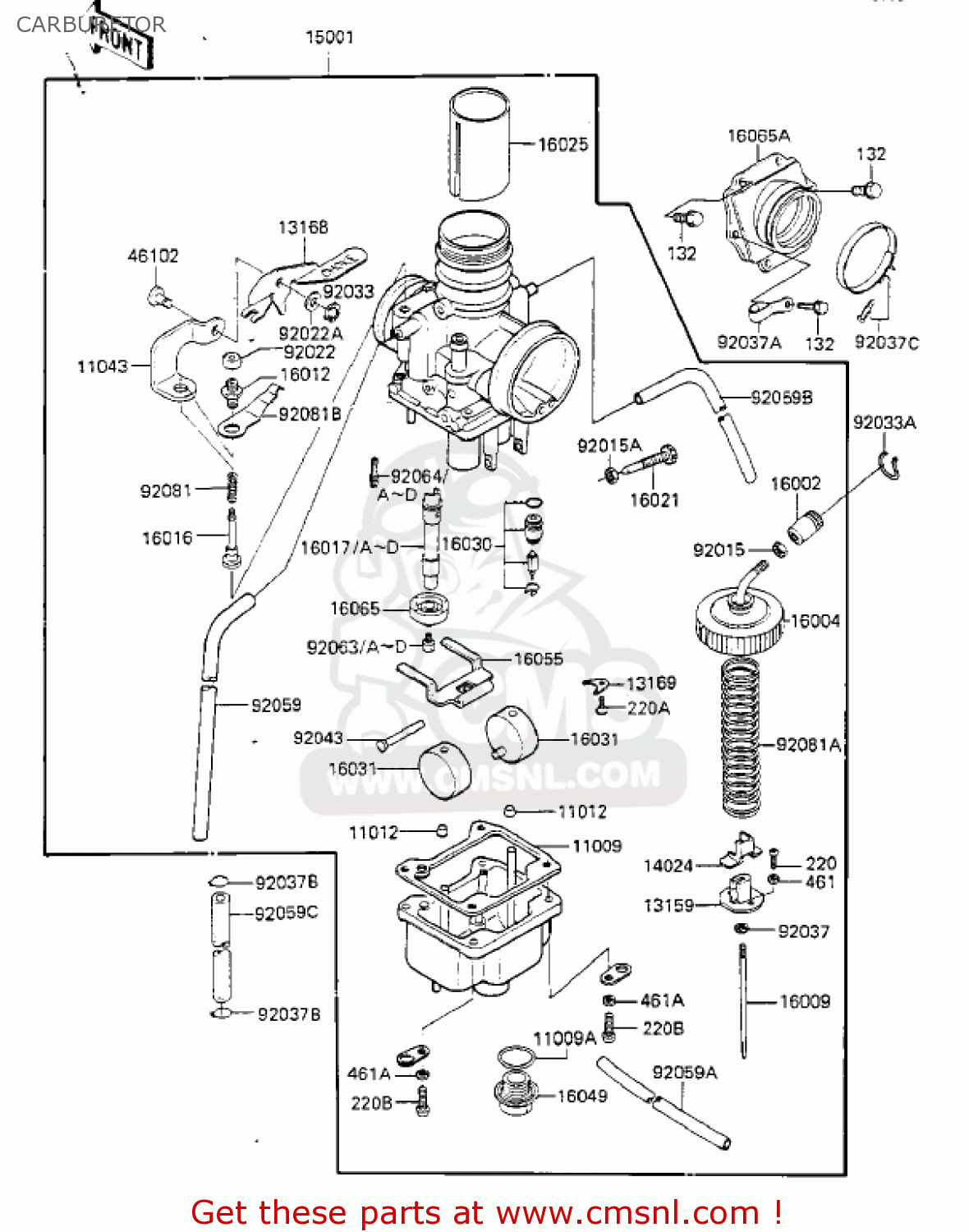 CARBURETOR KX125-D1 KX125 1985 USA CANADA