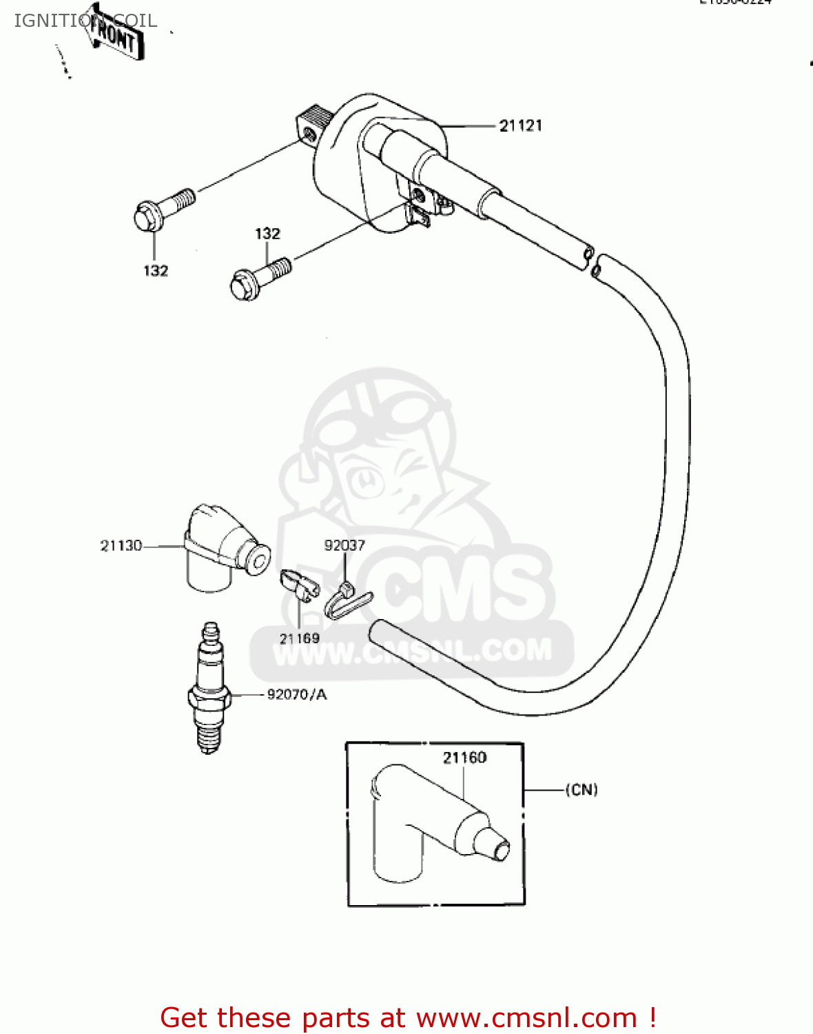 IGNITION COIL KX125-D1 KX125 1985 USA CANADA