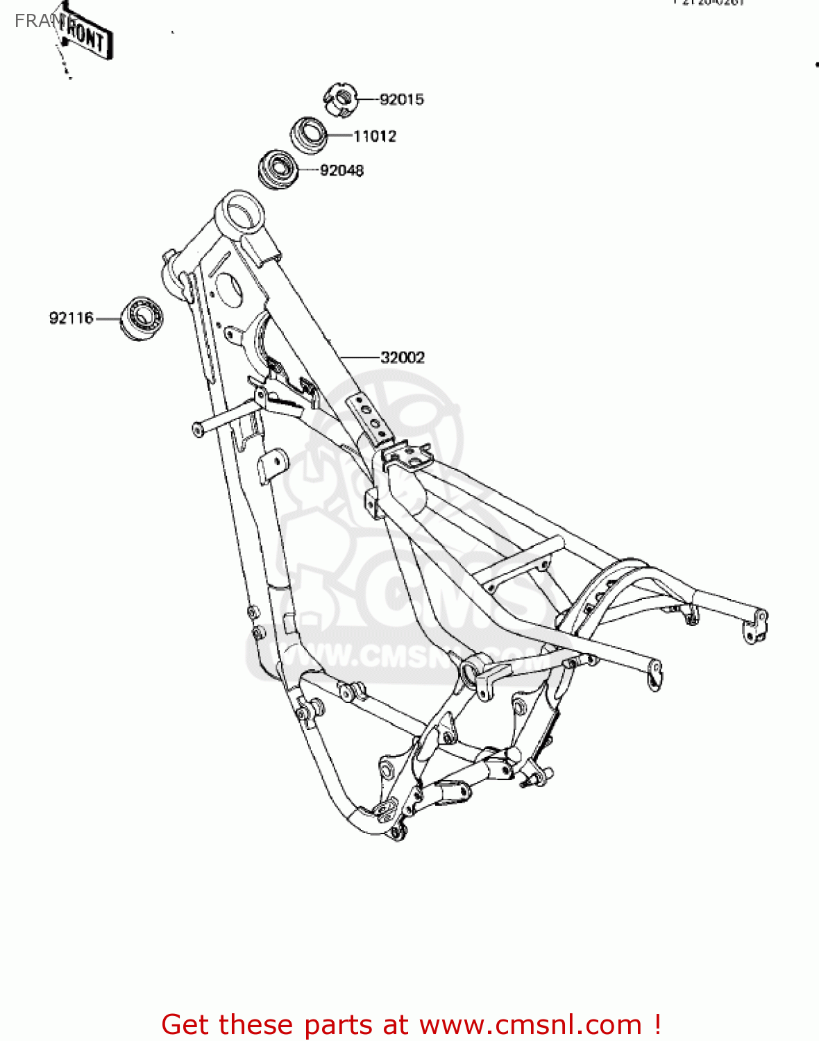 FRAME KX125-D1 KX125 1985 USA CANADA