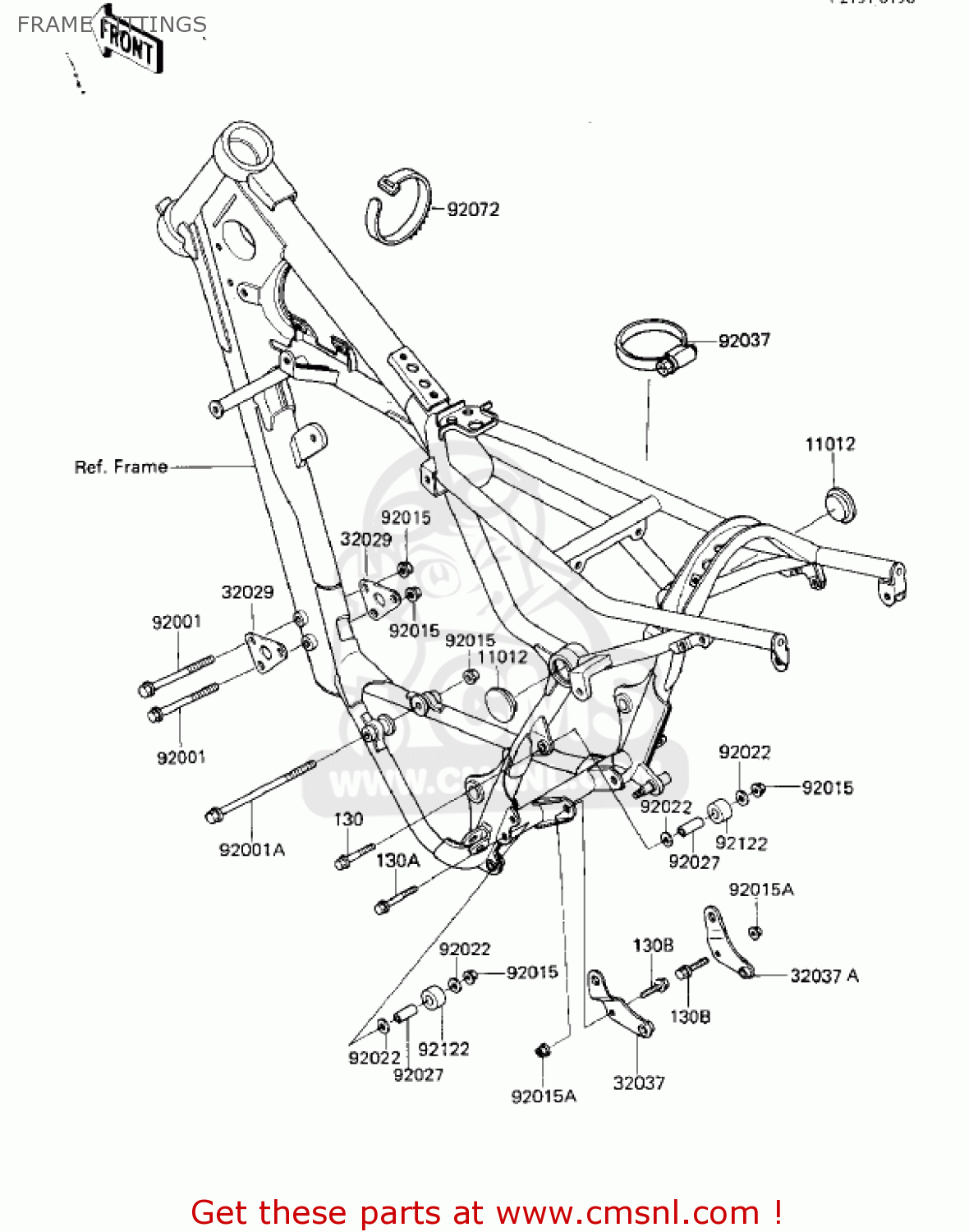 FRAME FITTINGS KX125-D1 KX125 1985 USA CANADA