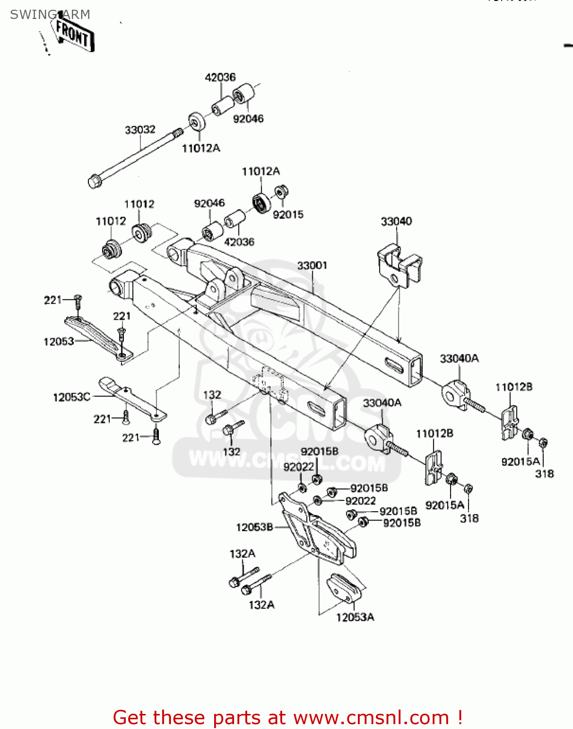 SWING ARM KX125-D1 KX125 1985 USA CANADA