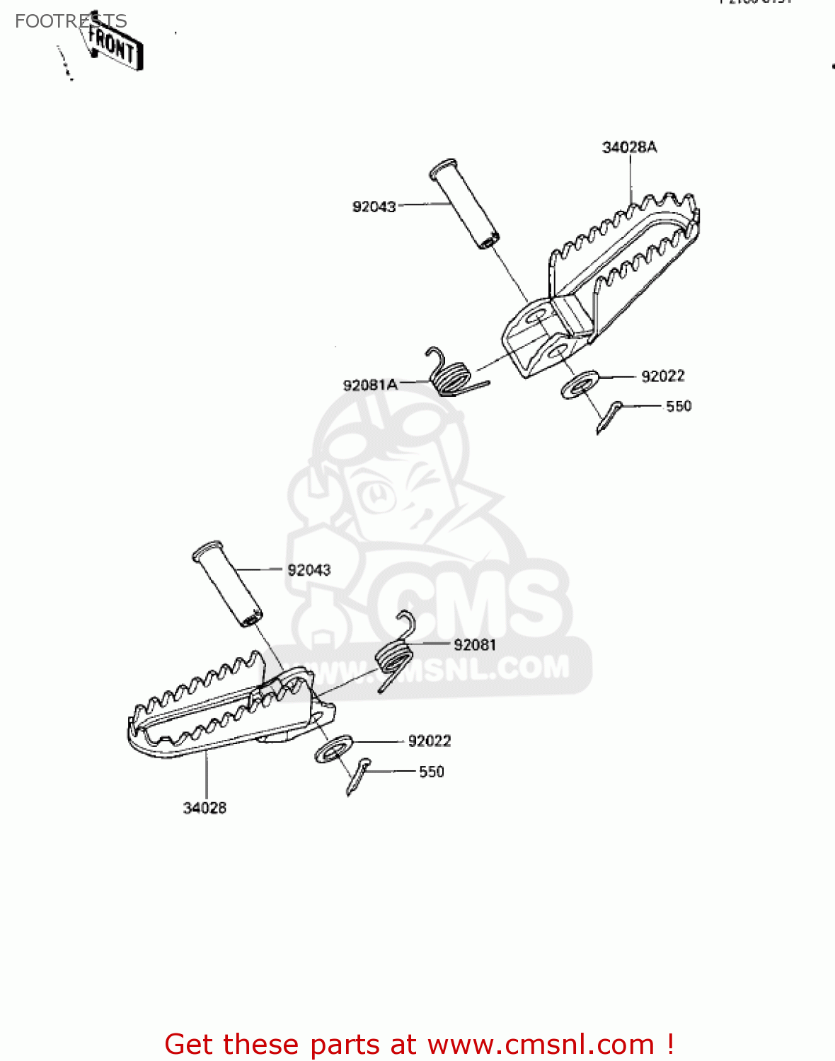 FOOTRESTS KX125-D1 KX125 1985 USA CANADA