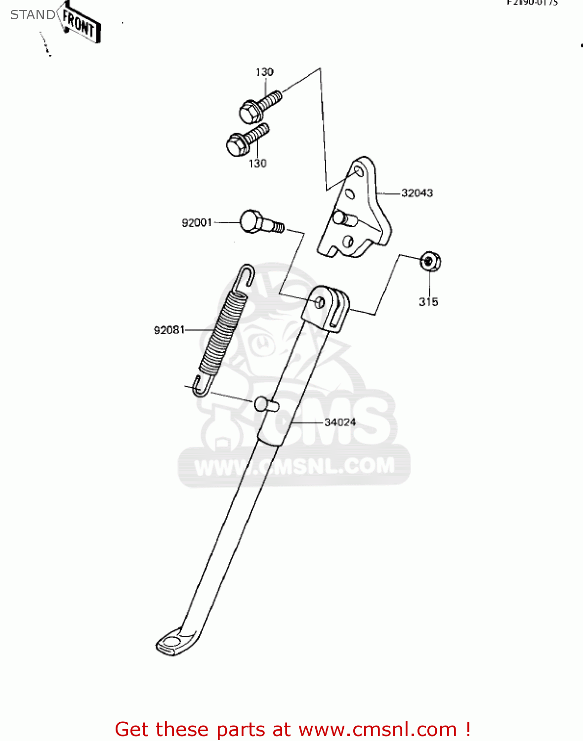STAND KX125-D1 KX125 1985 USA CANADA