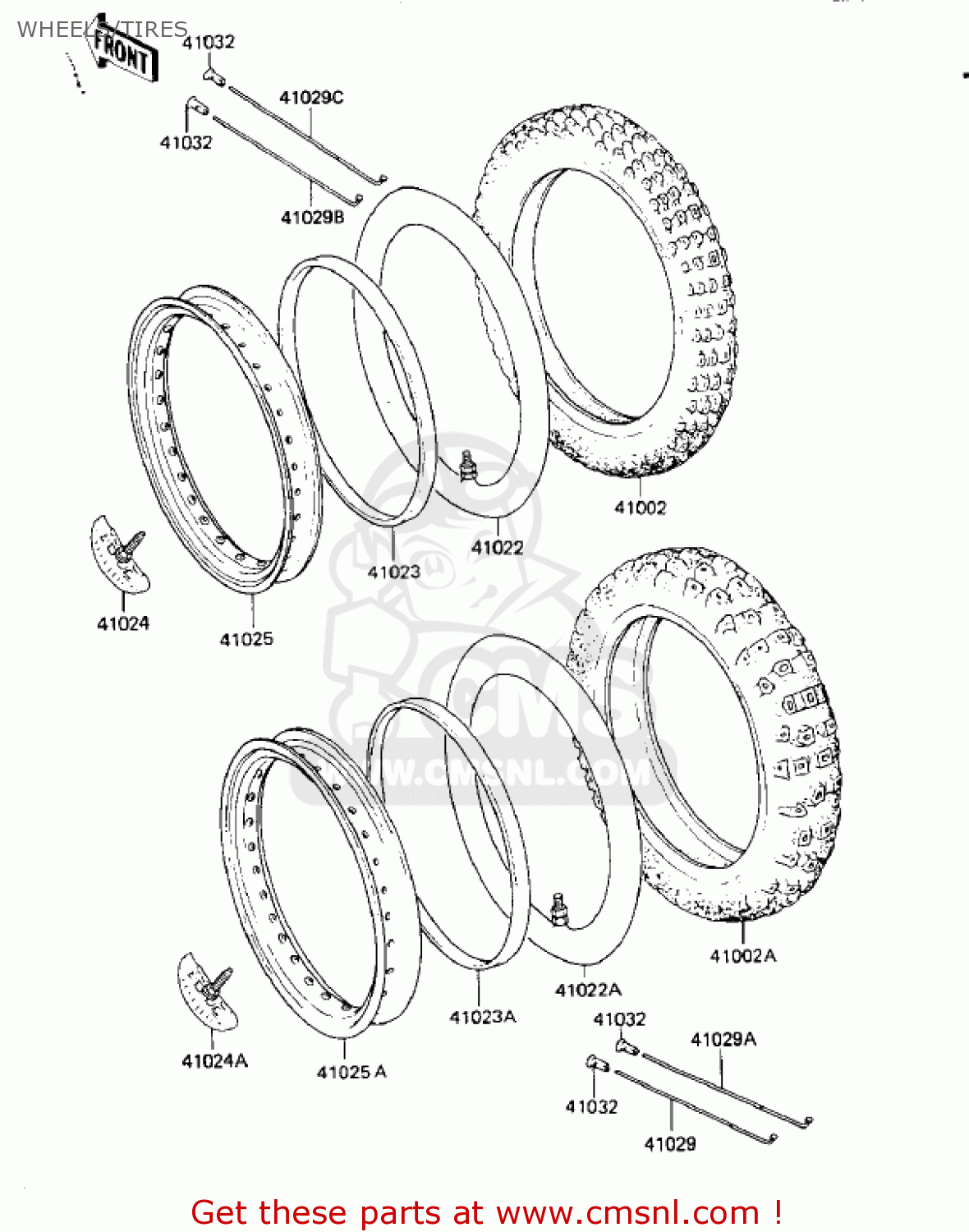WHEELS/TIRES KX125-D1 KX125 1985 USA CANADA