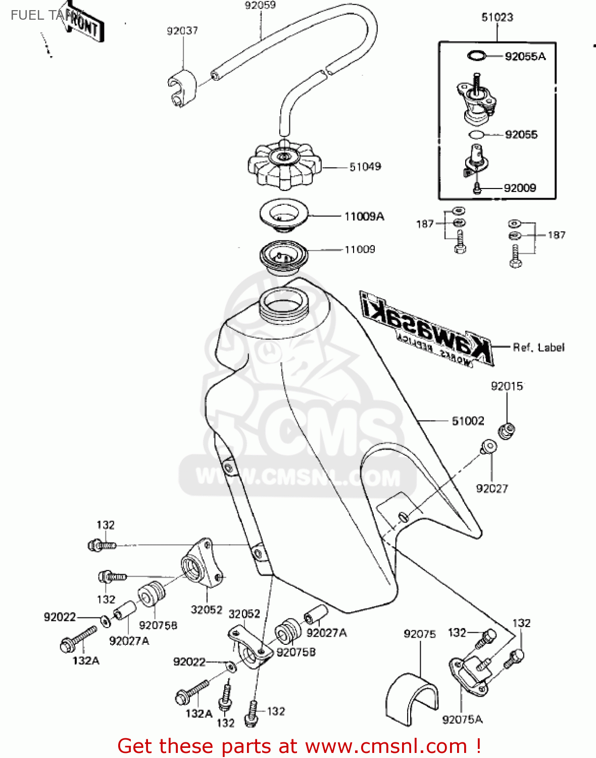 FUEL TANK KX125-D1 KX125 1985 USA CANADA