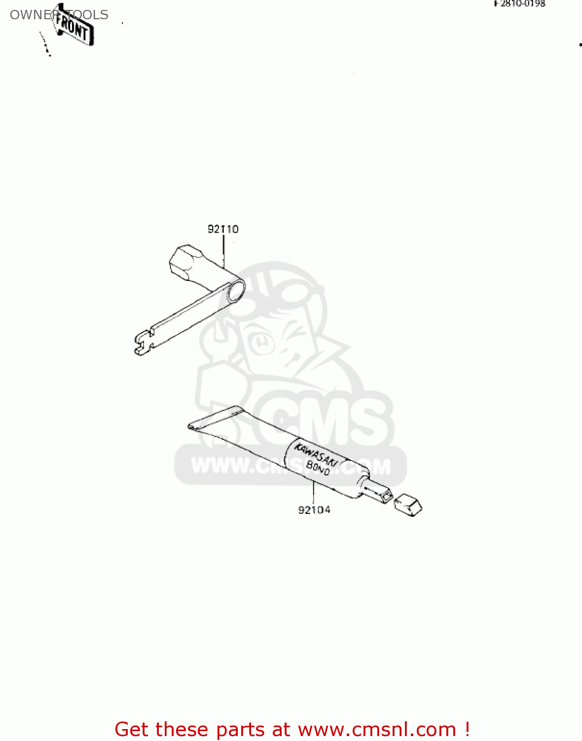 OWNER TOOLS KX125-D1 KX125 1985 USA CANADA