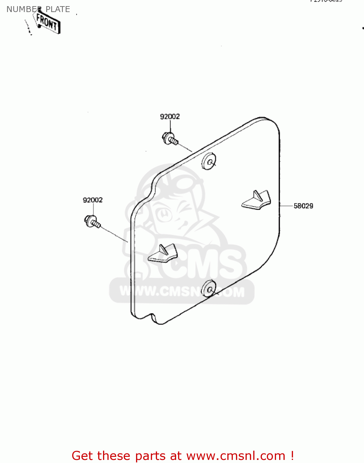 NUMBER PLATE KX125-D1 KX125 1985 USA CANADA