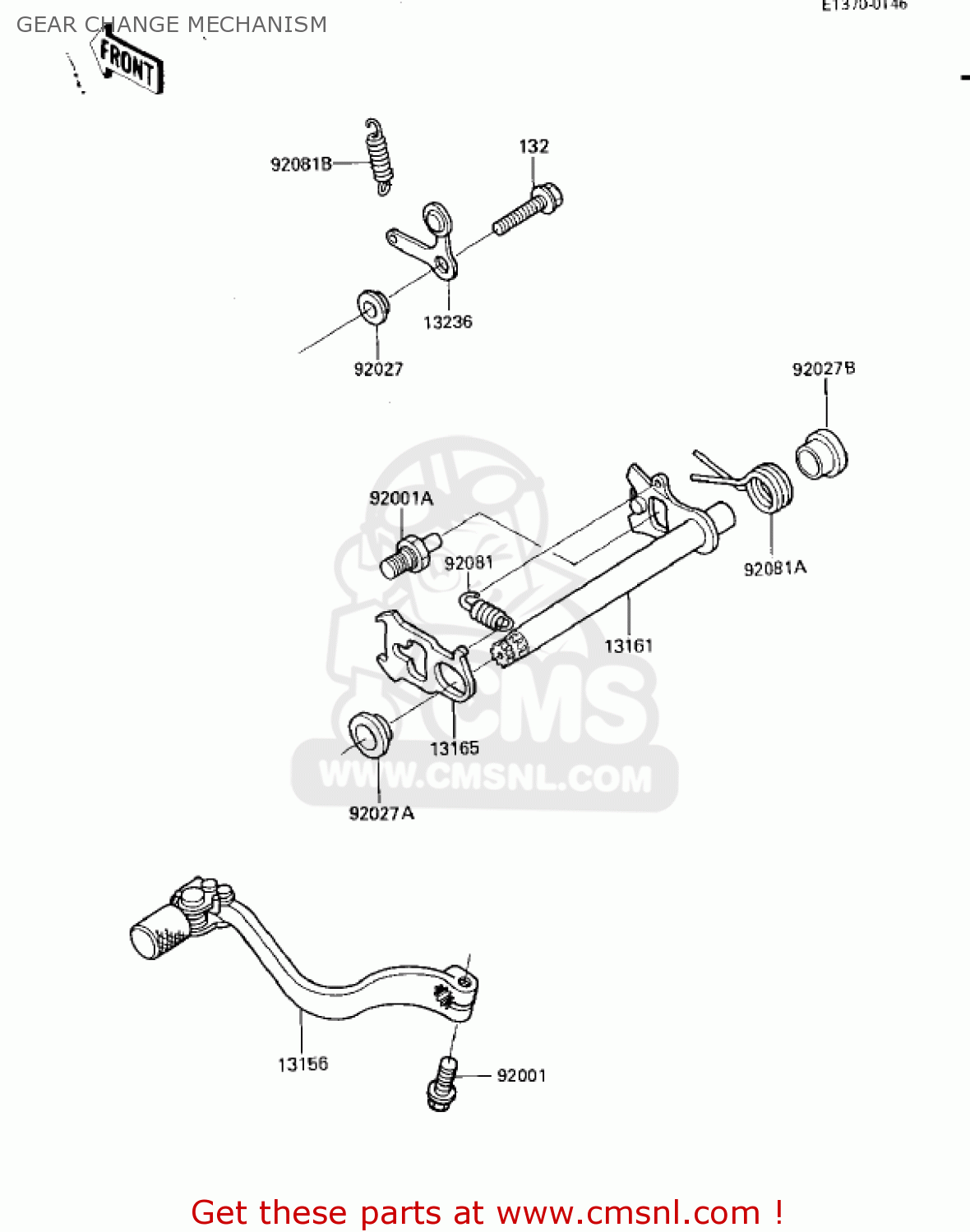 GEAR CHANGE MECHANISM KX125-D1 KX125 1985 USA CANADA