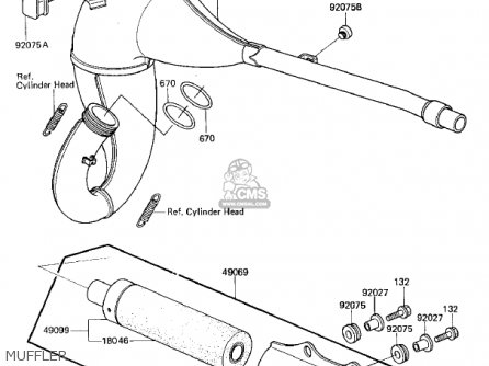 MUFFLER - KX125-D1 KX125 1985 USA CANADA