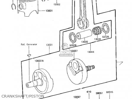 CRANKSHAFT/PISTON - KX125-D1 KX125 1985 USA CANADA