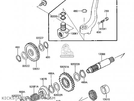 KICKSTARTER MECHANISM - KX125-D1 KX125 1985 USA CANADA