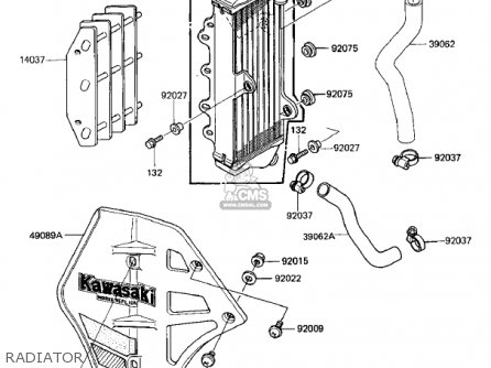 RADIATOR - KX125-D1 KX125 1985 USA CANADA