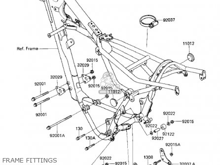FRAME FITTINGS - KX125-D1 KX125 1985 USA CANADA