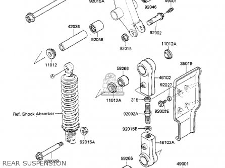 REAR SUSPENSION - KX125-D1 KX125 1985 USA CANADA
