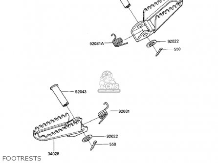 FOOTRESTS - KX125-D1 KX125 1985 USA CANADA