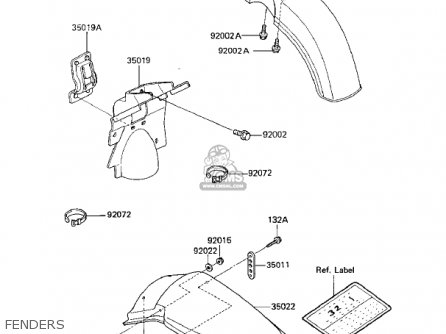 FENDERS - KX125-D1 KX125 1985 USA CANADA