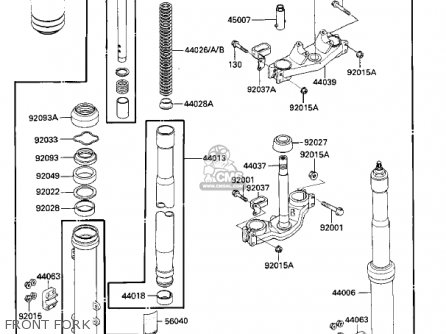 FRONT FORK - KX125-D1 KX125 1985 USA CANADA