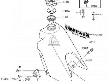 FUEL TANK - KX125-D1 KX125 1985 USA CANADA