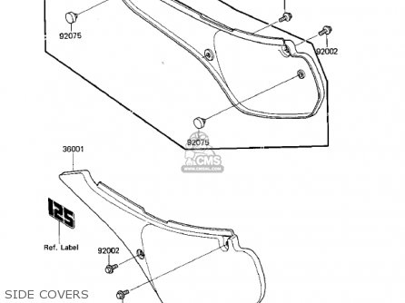 SIDE COVERS - KX125-D1 KX125 1985 USA CANADA