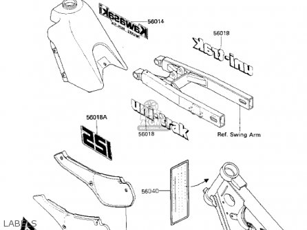 LABELS - KX125-D1 KX125 1985 USA CANADA