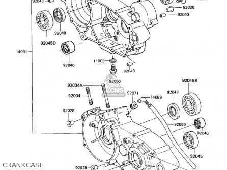 CRANKCASE - KX125-D1 KX125 1985 USA CANADA