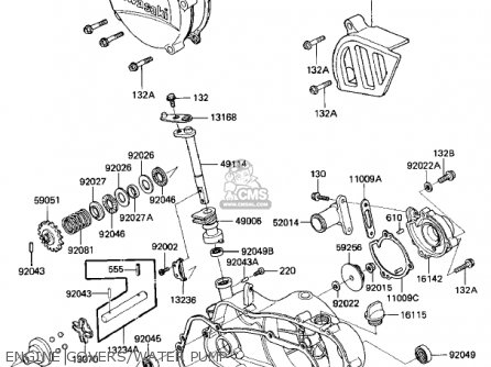 ENGINE COVERS/WATER PUMP - KX125-D1 KX125 1985 USA CANADA