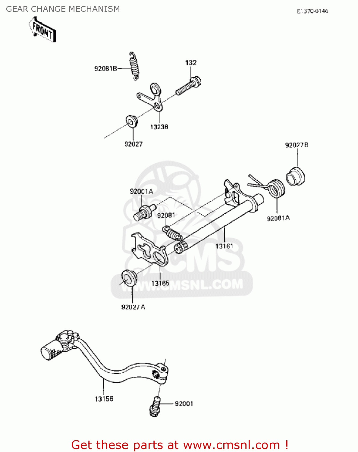 Kawasaki KX125E1 KX125 1986 USA CANADA GEAR CHANGE MECHANISM buy